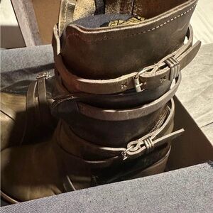 Freebird by Steven Chocolate Leather Strap Boots